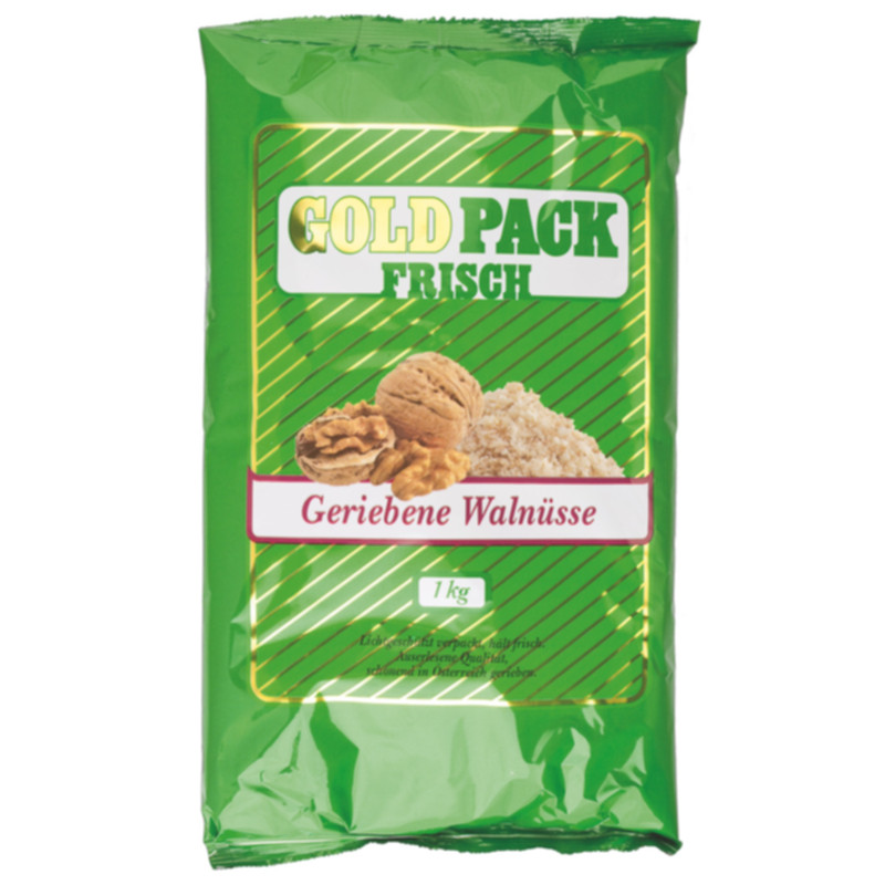 Goldpack Walnusskerne frisch gerieben 1 kg feine Walnussraspeln für Backen und Küche
